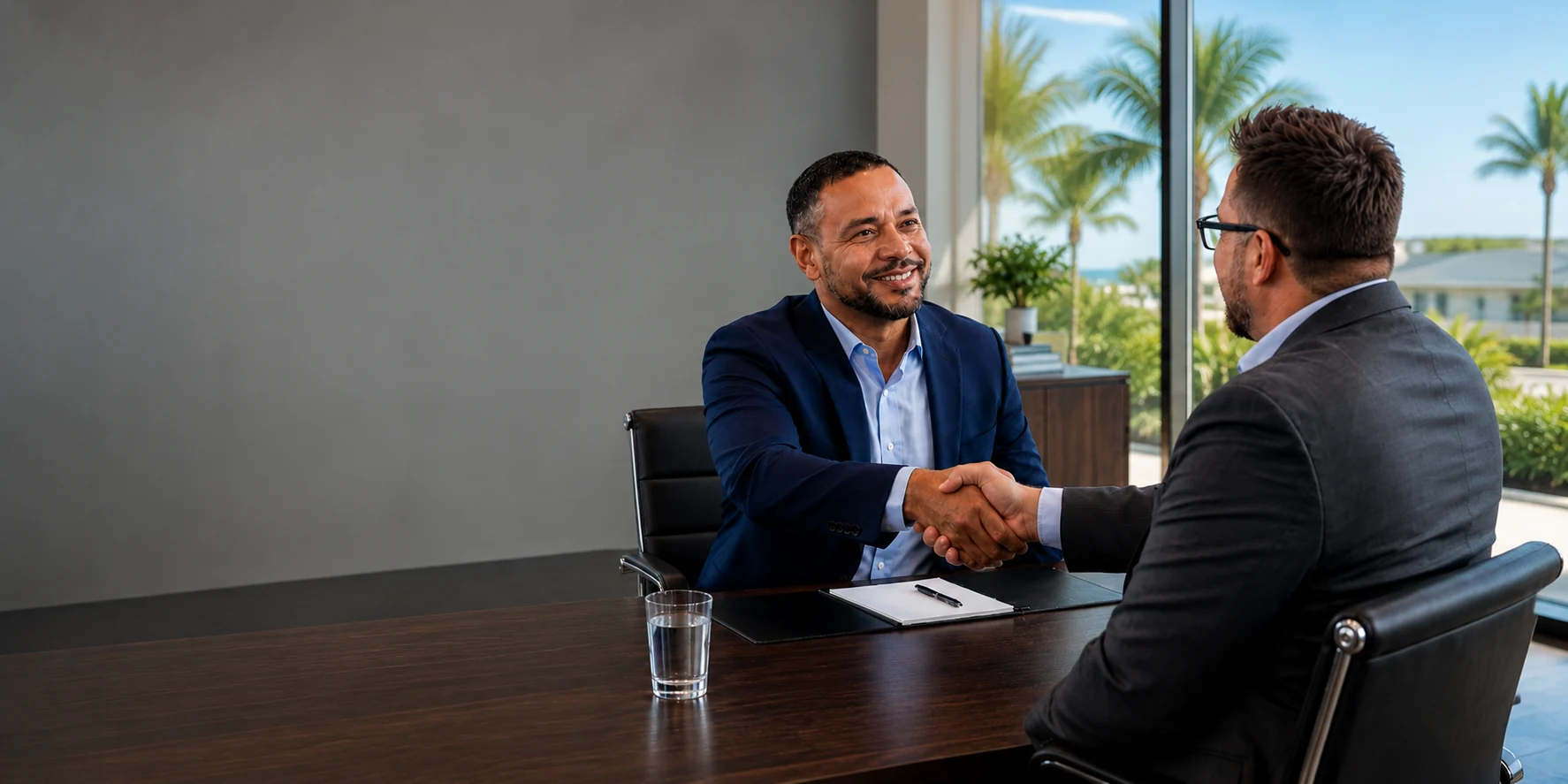 Redstone technology adviser meeting with a business client in The Bahamas